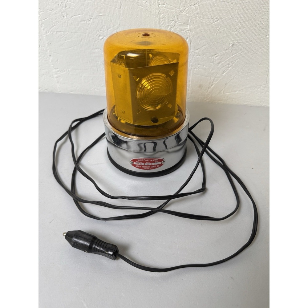 Vintage North American Signal Co. Action-LITE Revolving Amber Light Model BB - M